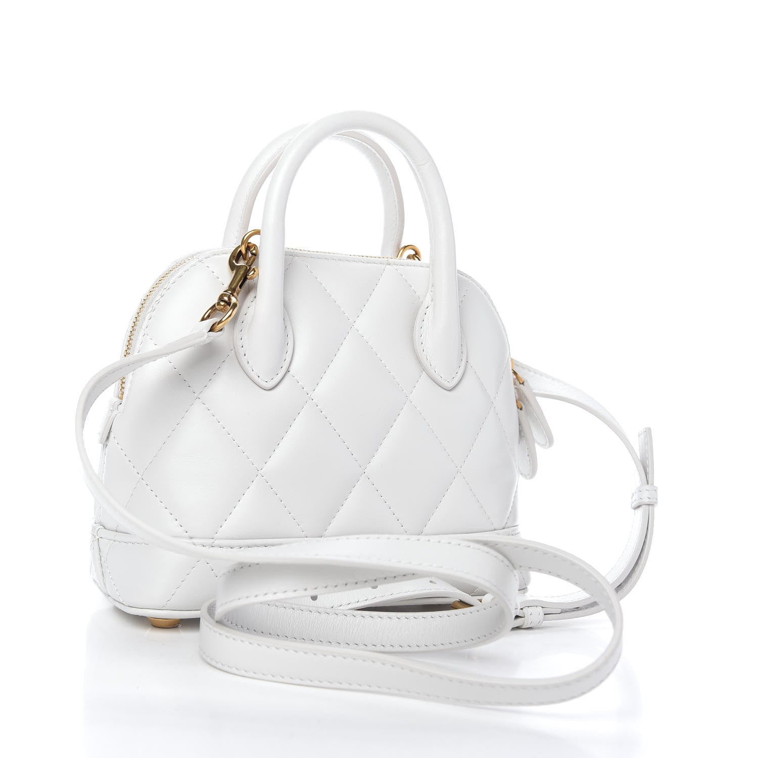 Balenciaga Nappa Calfskin Quilted XXS Ville Top Handle Bag White 3 of 9