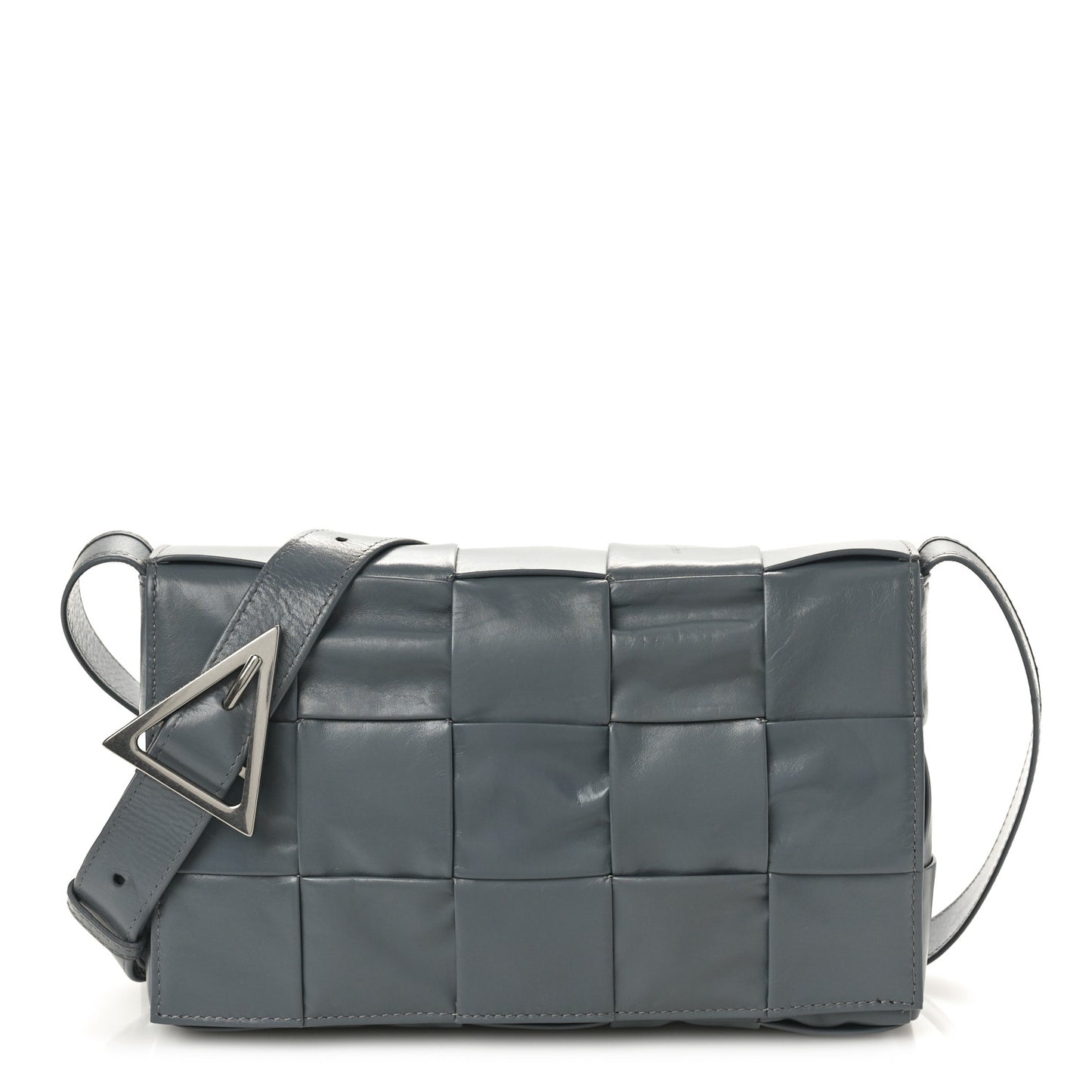 Paper Calfskin Maxi Intreccio Cassette Crossbody Bag Thunder