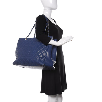 Chanel Caviar Quilted XXL Grand Shopping Tote GST Navy Blue 2 of 11