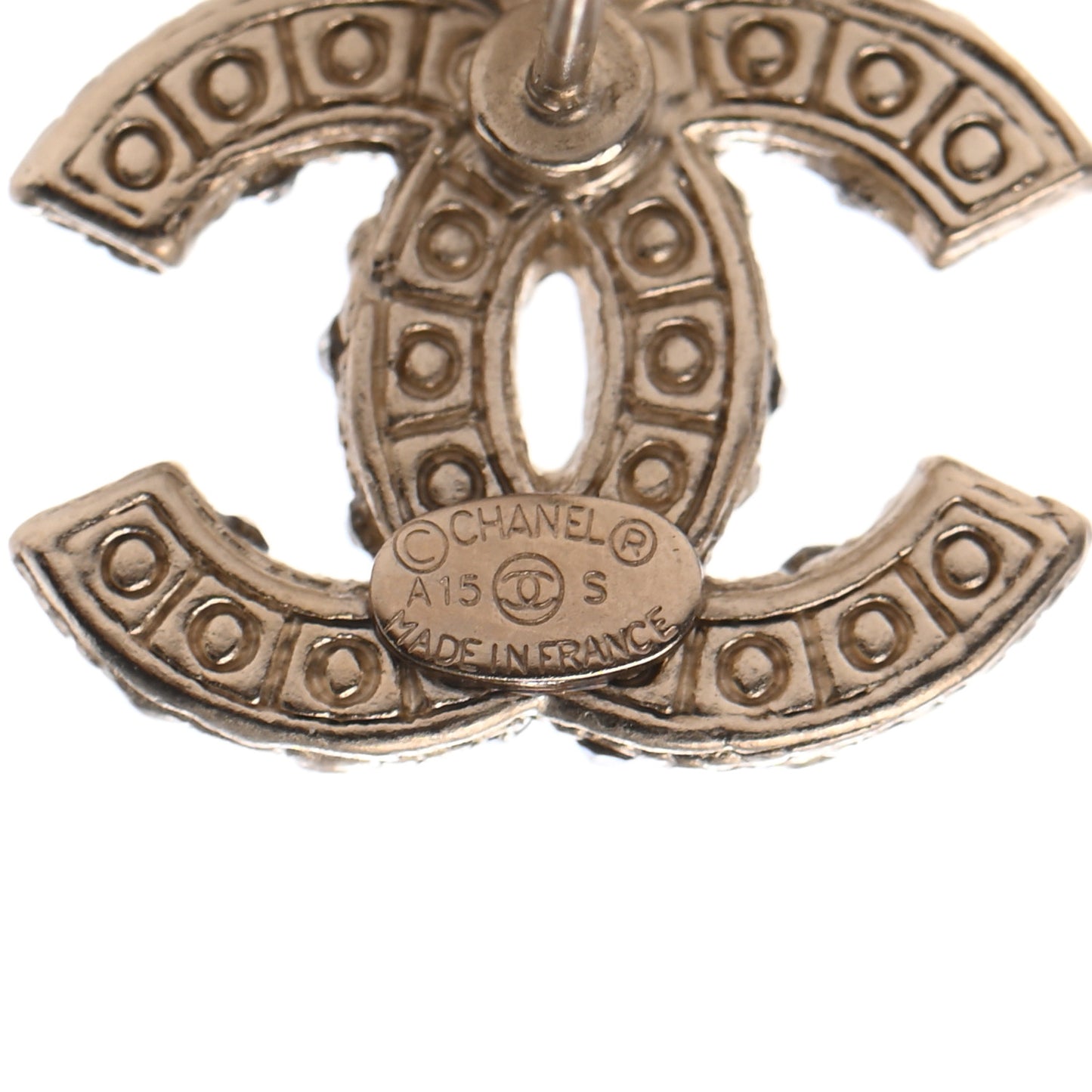 Pearl Crystal CC Earrings Light Gold
