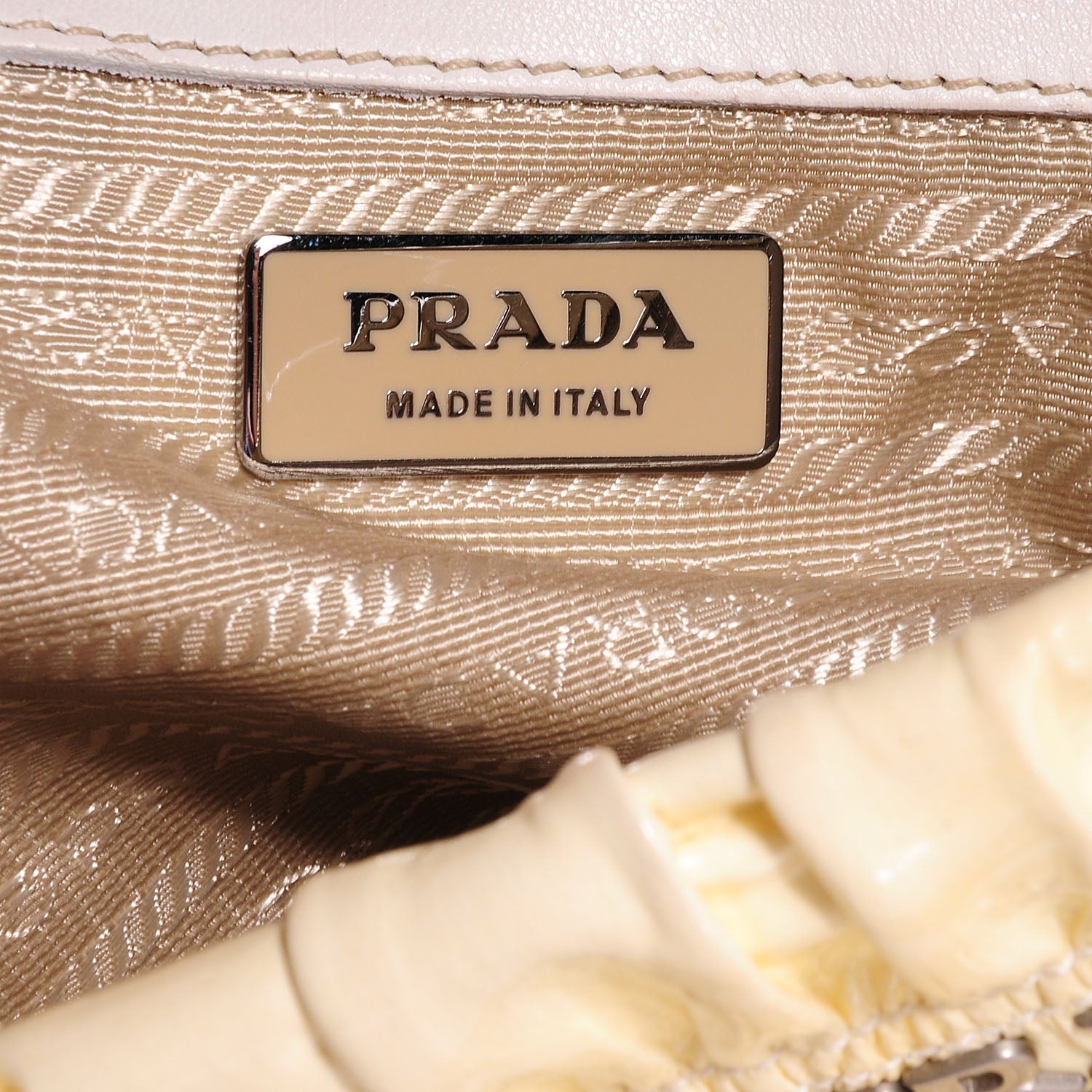 Prada Vernice Dressy Gaufre Shopping Satchel White 8 of 8