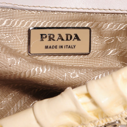 Prada Vernice Dressy Gaufre Shopping Satchel White 8 of 8