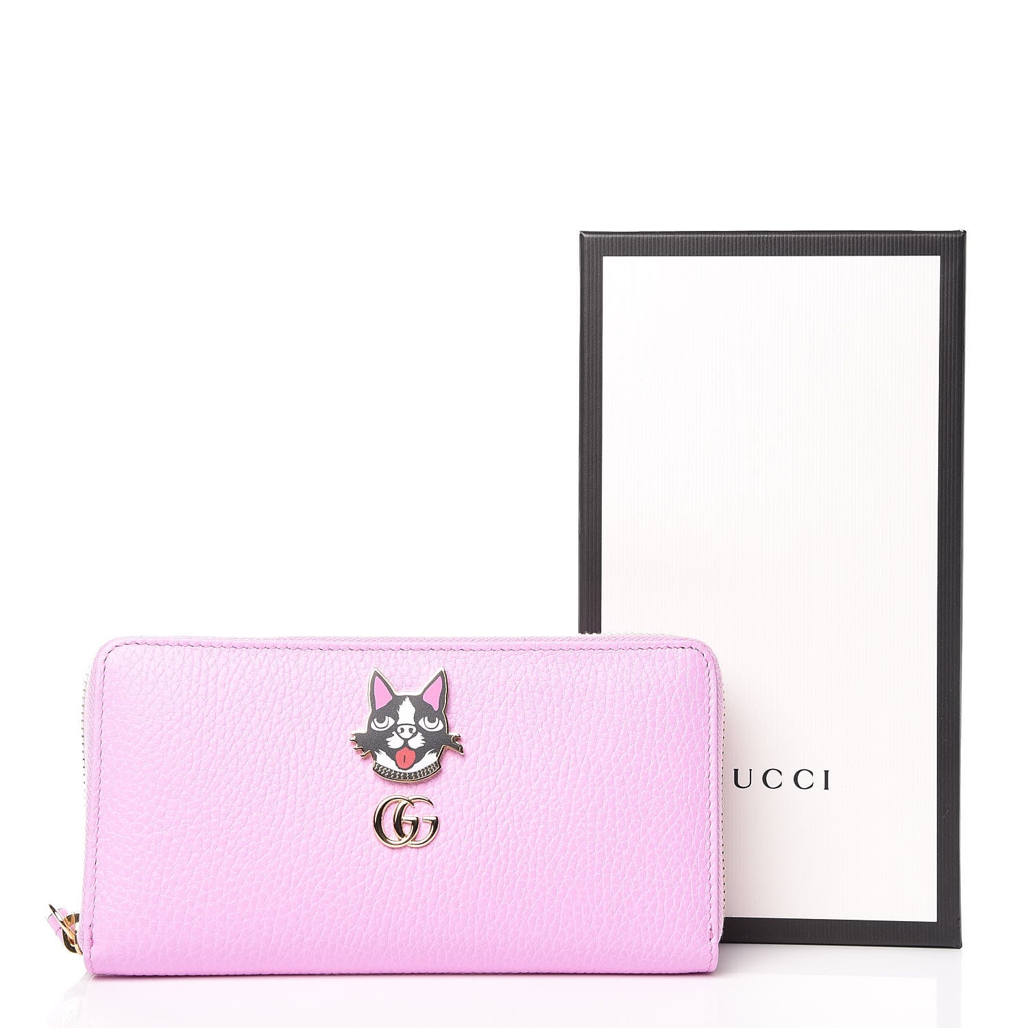 Gucci Dollar Calfskin GG Marmont Bosco Zip Around Wallet Malva 8 of 8