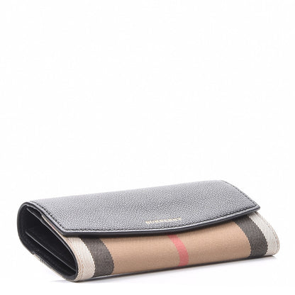 Burberry Calfskin House Check Porter Continental Wallet Black 4 of 7