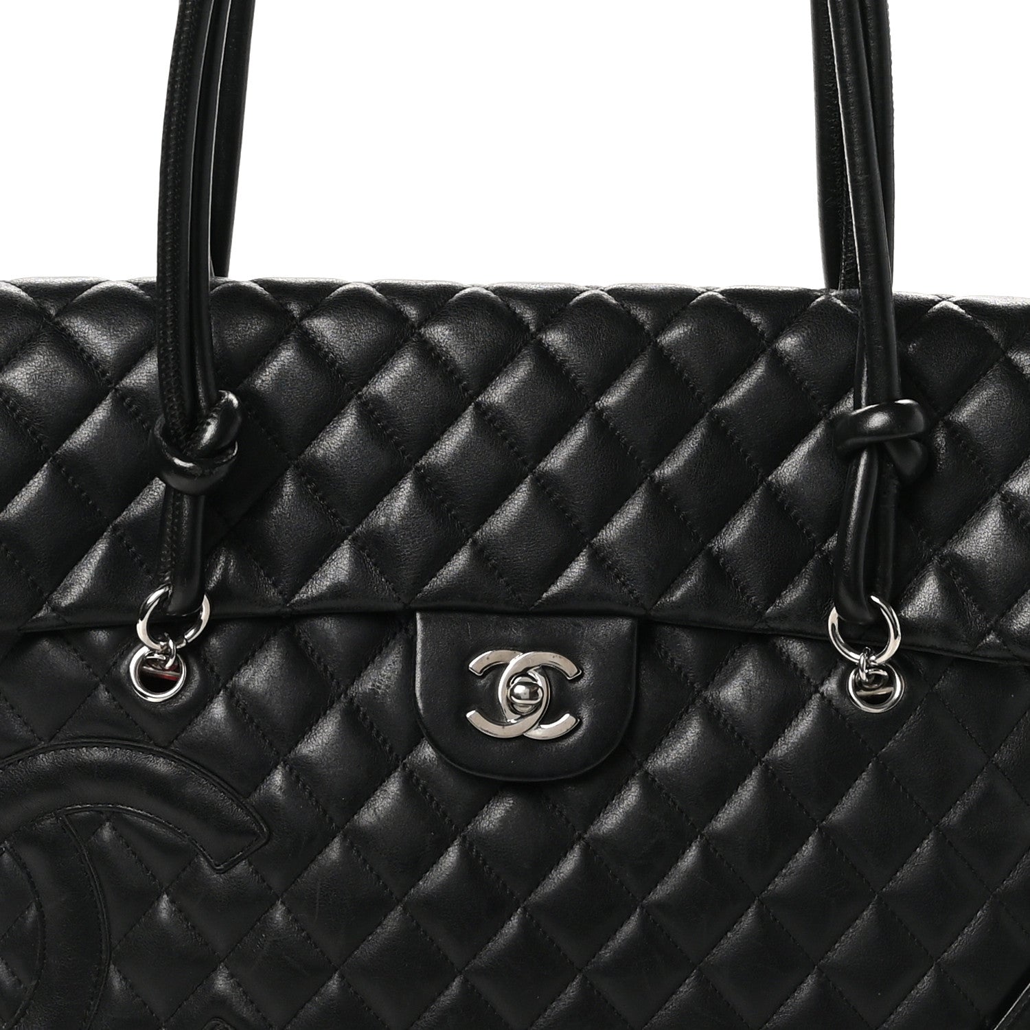 Chanel Calfskin Quilted Large Cambon Flap Black 8 of 12
