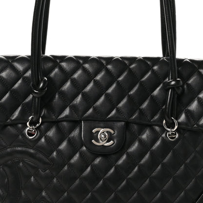 Chanel Calfskin Quilted Large Cambon Flap Black 8 of 12