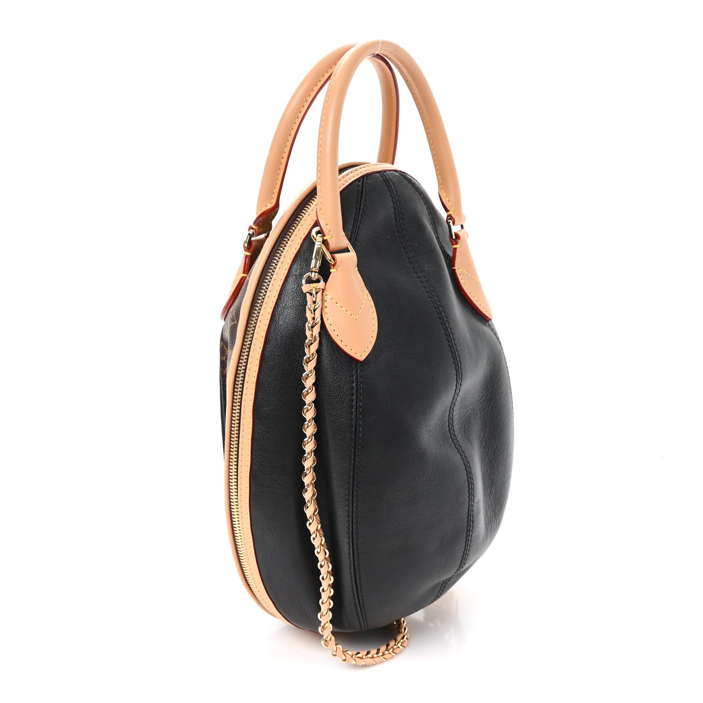 Monogram Braided Egg Bag Black