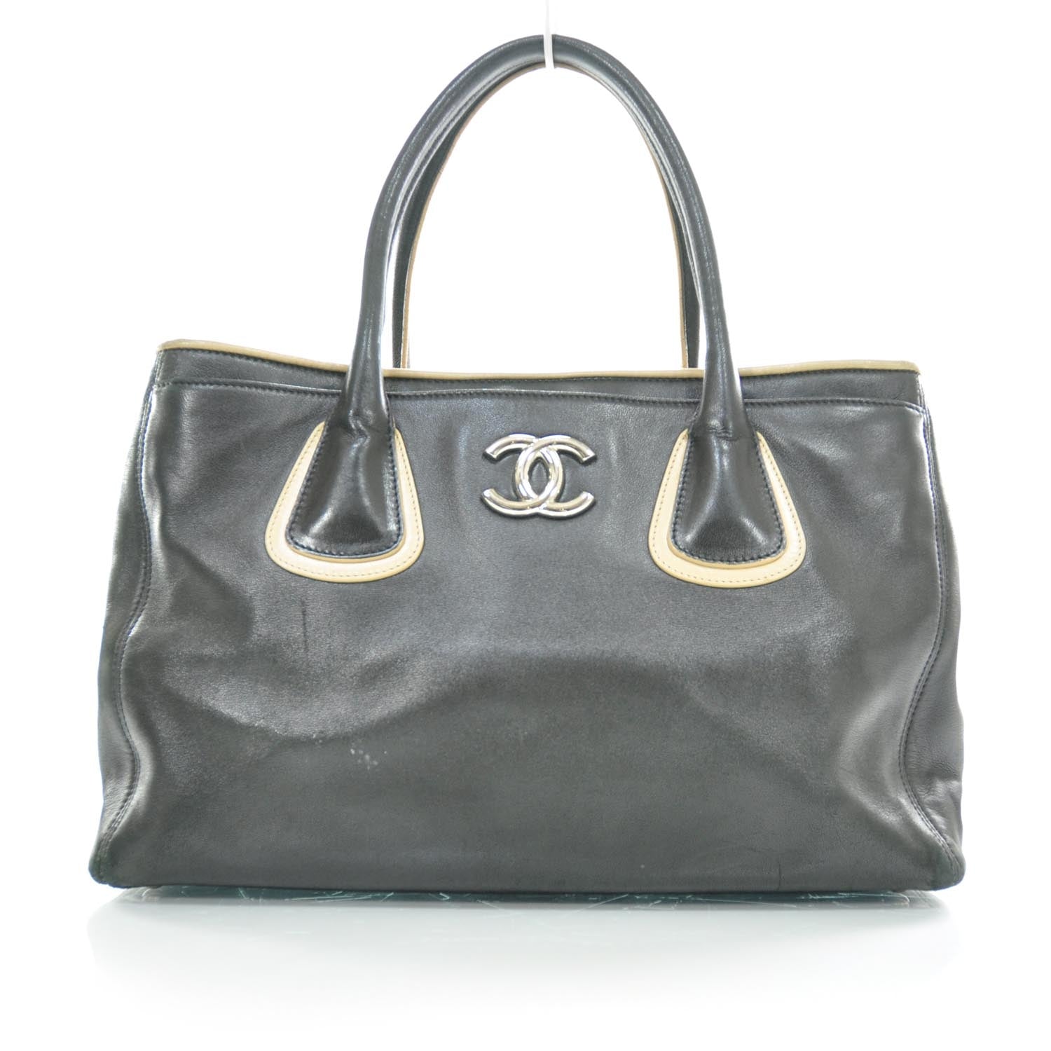 Chanel Lambskin Executive Cerf Shopper Tote Black Beige 1 of 20