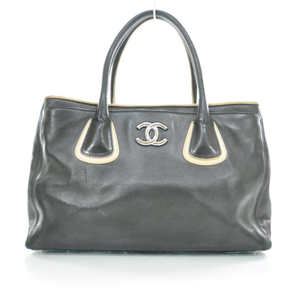 Chanel Lambskin Executive Cerf Shopper Tote Black Beige 1 of 20