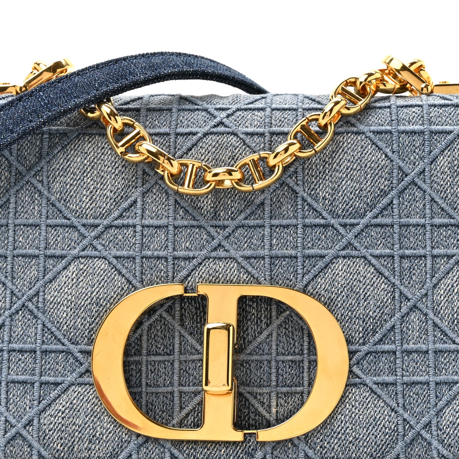 Christian Dior Denim Cannage Small Caro Bag Blue 7 of 9