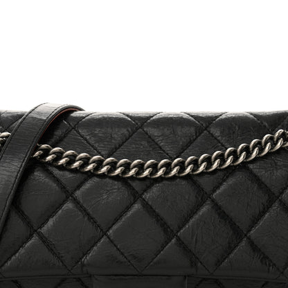Chanel Glazed Calfskin Quilted Medium Duo Color Flap Black 8 of 11