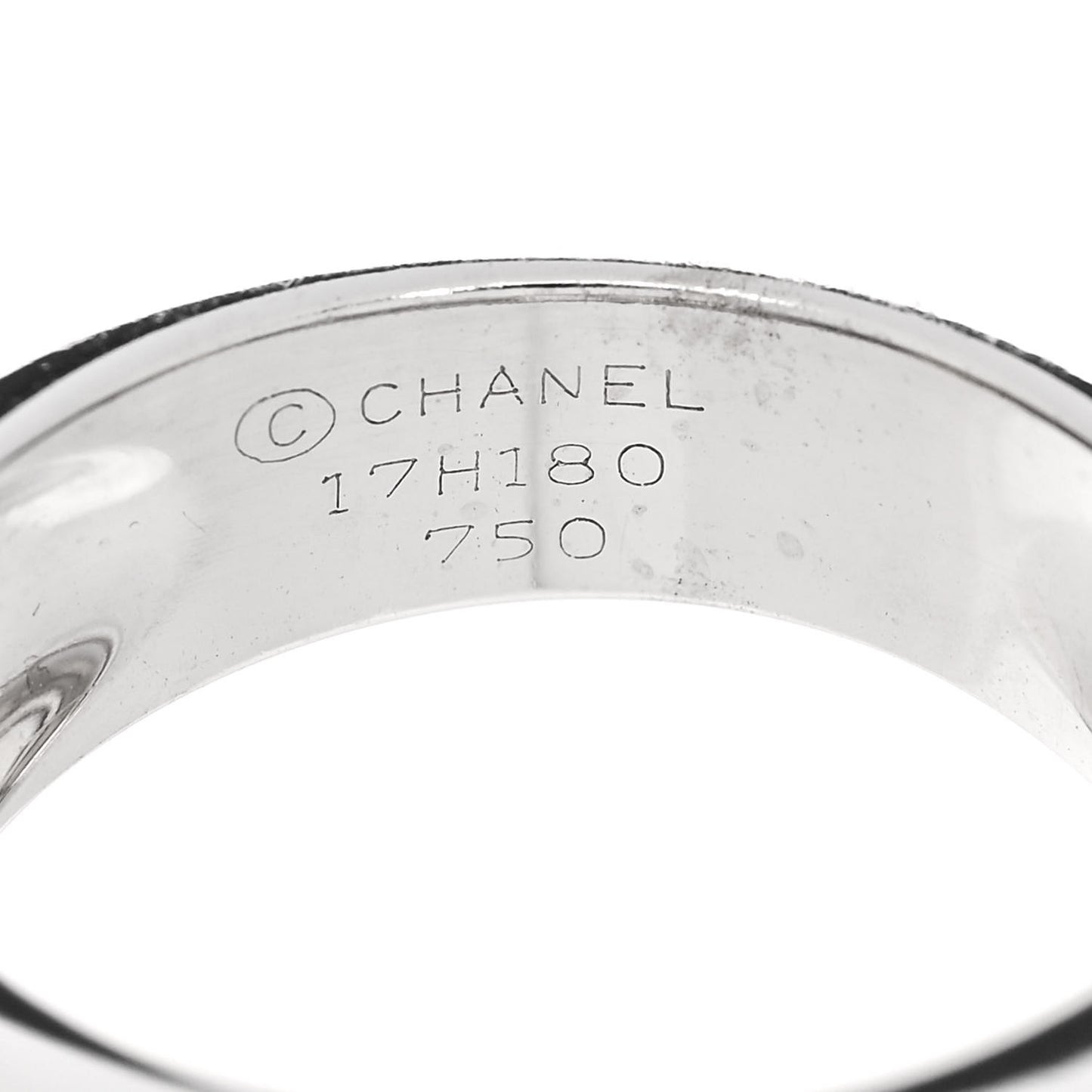 18K White Gold Diamond 3 Symbols Ring 56 7.5