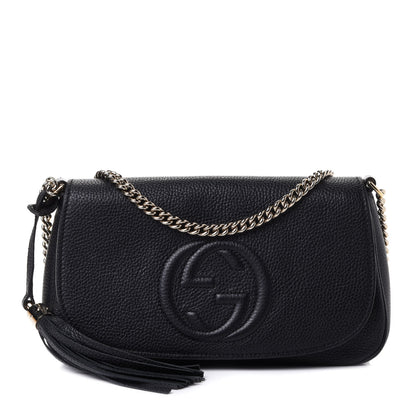 Gucci Pebbled Calfskin Medium Soho Flap Crossbody Black 1 of 4