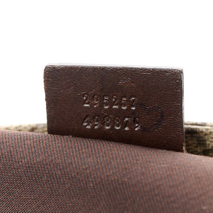 Gucci GG Supreme Monogram Selleria Calfskin Small Flat Side Zip Messenger Bag Beige Ebony Cocoa Dark Chocolate 7 of 11