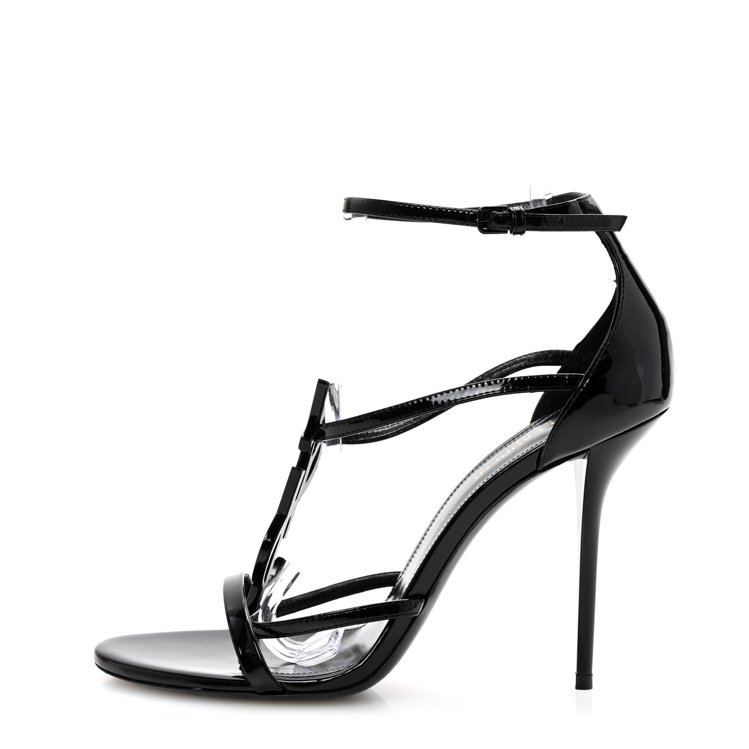 Saint Laurent Patent Cassandra 100 Sandals 40 Black 1 of 8