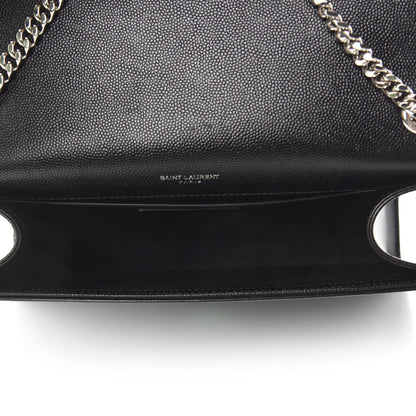 Saint Laurent Grain De Poudre Medium Classic Monogram Kate Satchel Black 5 of 11