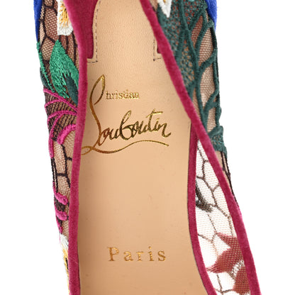 Christian Louboutin Lace Veau Velours Florale Follies 100 Pumps 39 Multicolor 7 of 7