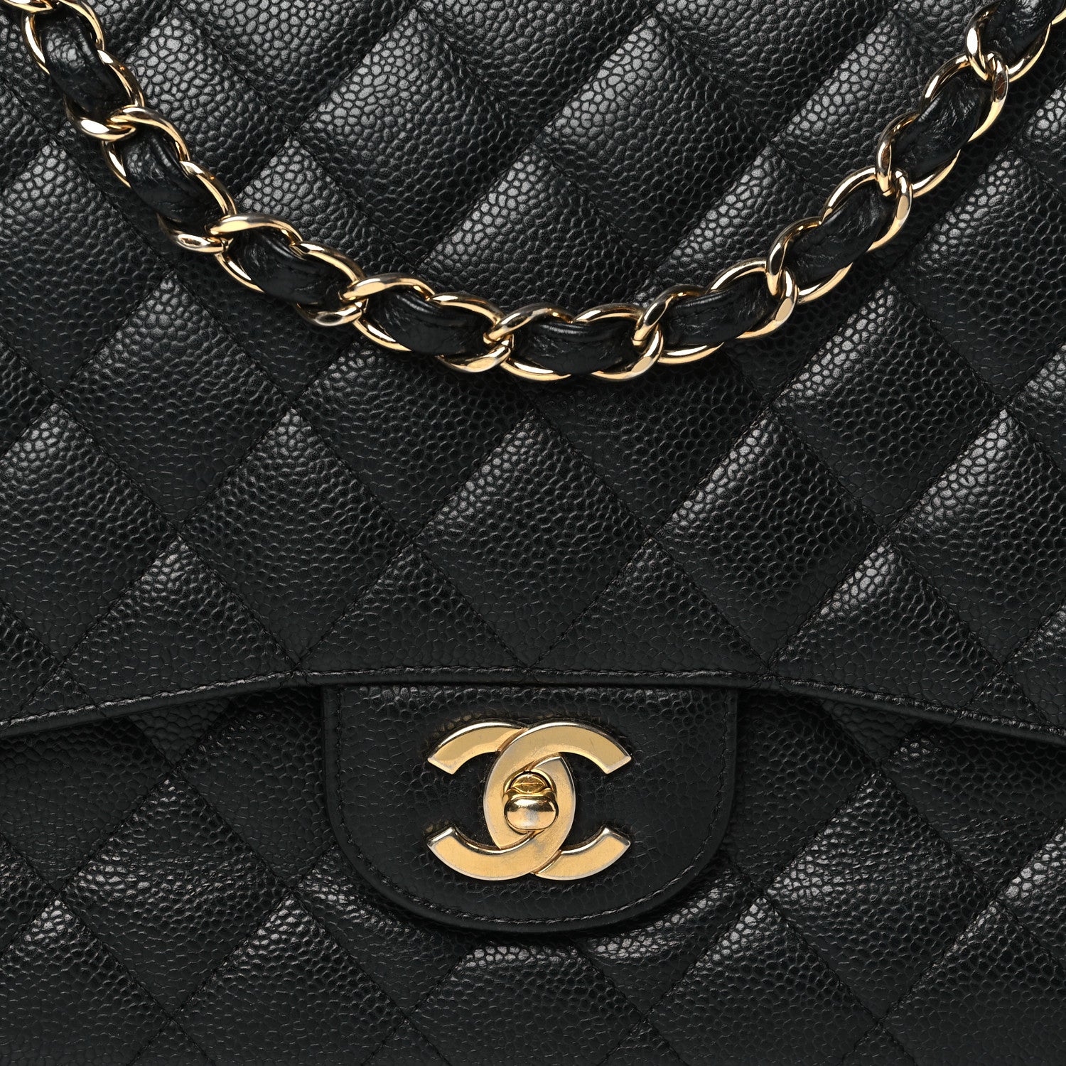Chanel Caviar Quilted Jumbo Single Flap Black 8 of 10