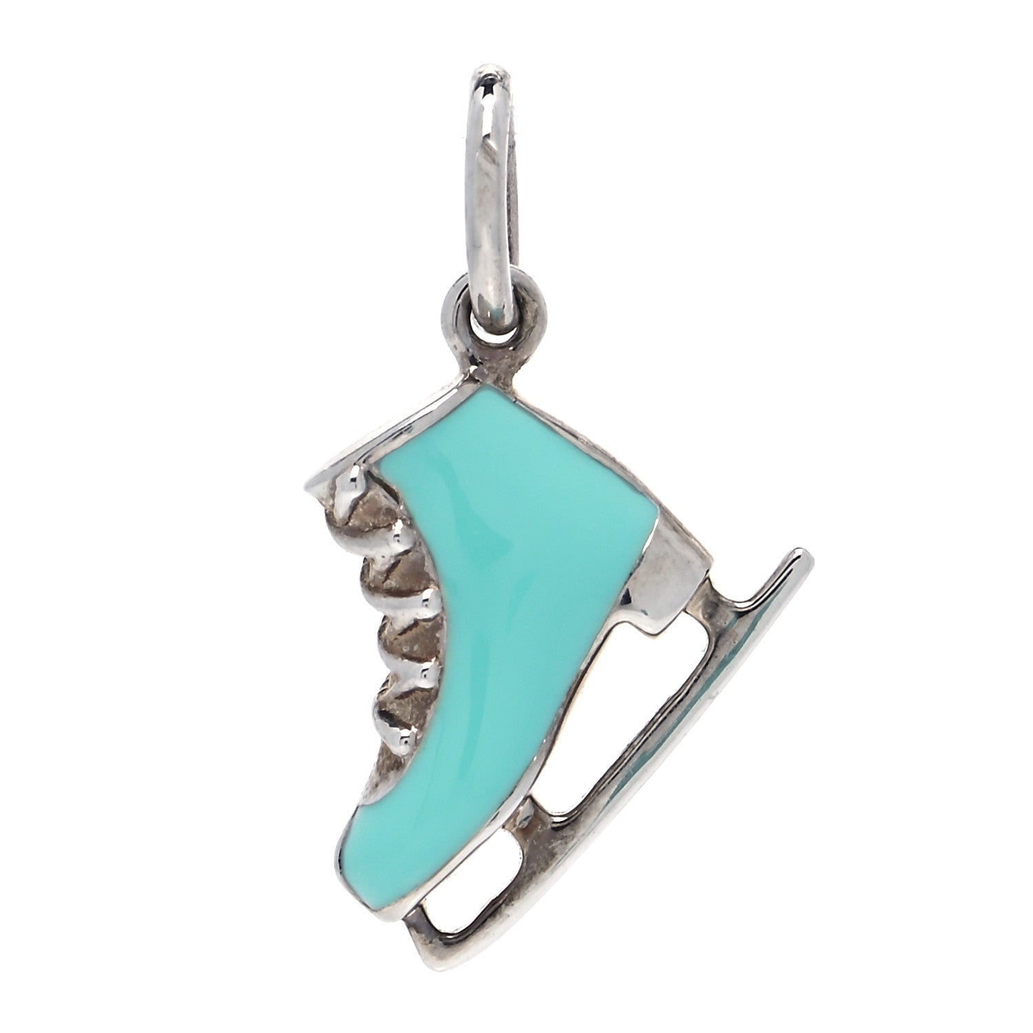 Tiffany Sterling Silver Enamel Ice Skate Charm Blue 1 of 4