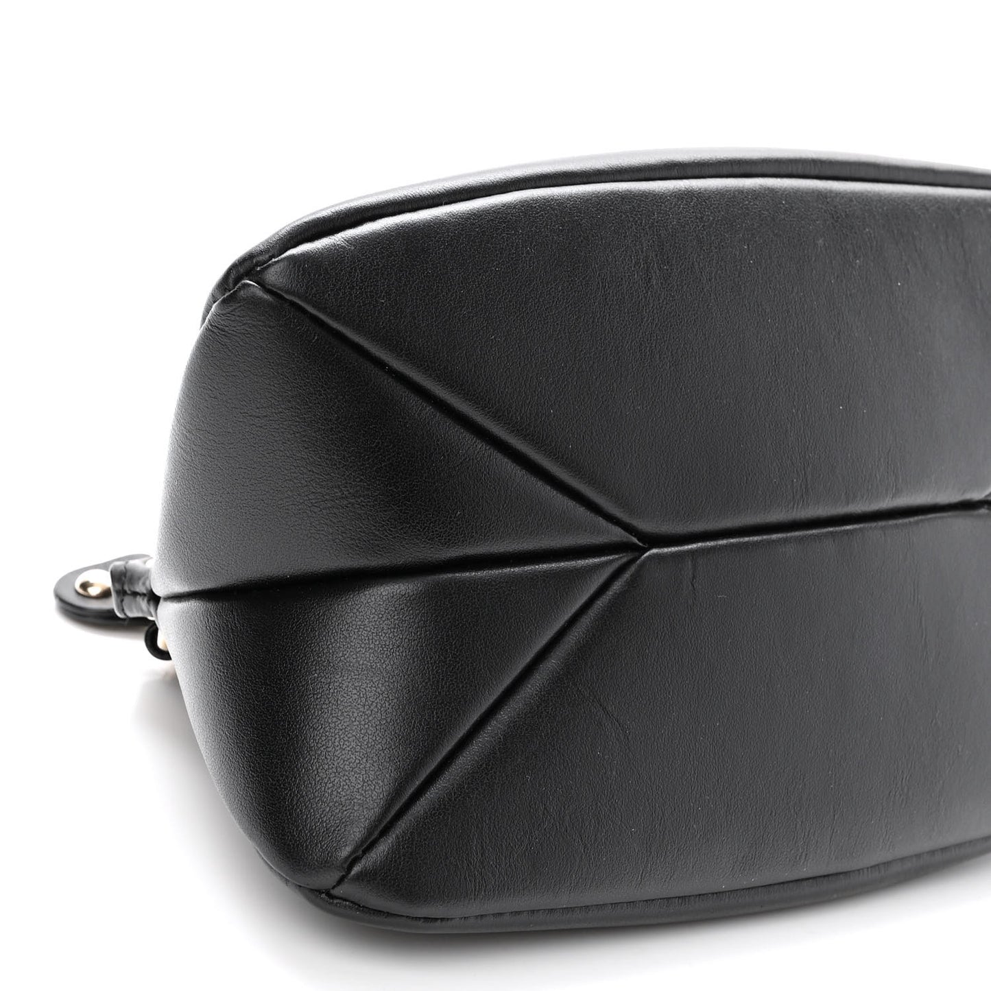 Shiny Calfskin Mini Juana Shoulder Bag Black