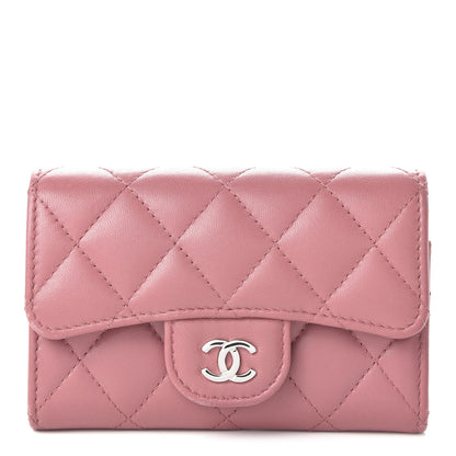 Chanel Lambskin Quilted Flap Card Holder Wallet Pink 1 of 11