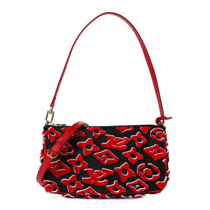 Louis Vuitton X UF Tufted Monogram Pochette Accessories Black Red 1 of 7