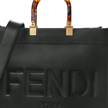 Fendi Vitello King Plexiglass Medium Fendi Sunshine Shopper Tote Black 7 of 10
