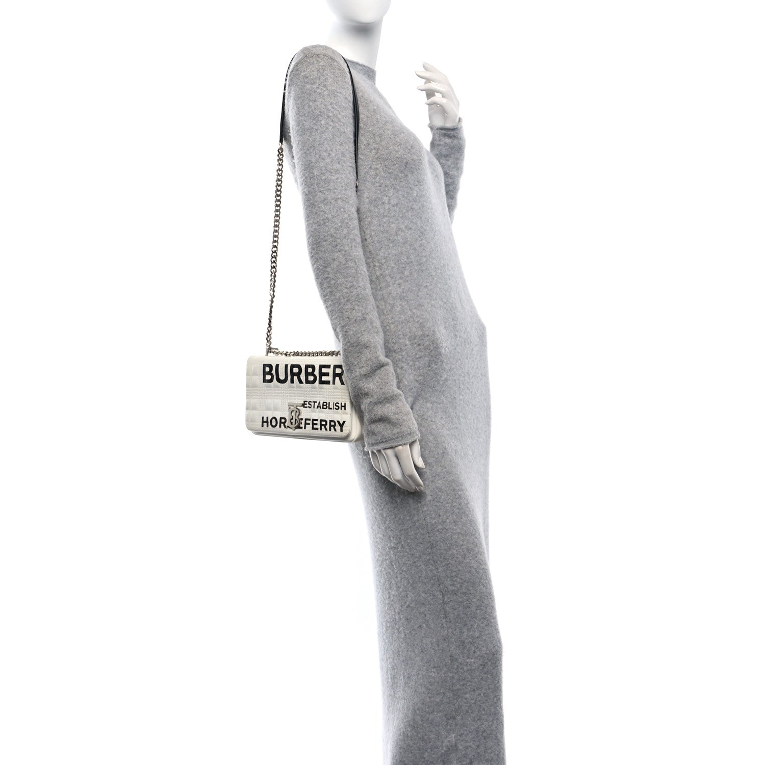 Burberry Patent Quilted Horseferry Print Small Lola Bag White 2 of 10