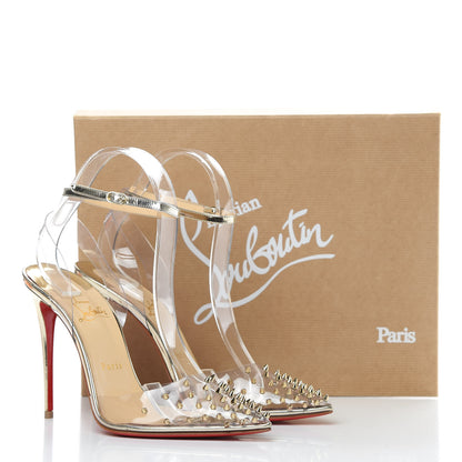 Christian Louboutin PVC Specchio Spikoo 100 Pumps 39 Light Gold 13 of 13