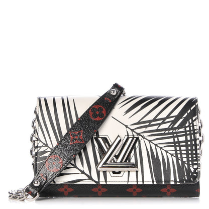 Louis Vuitton Monogram Palm Twist Chain Wallet Black White 1 of 7