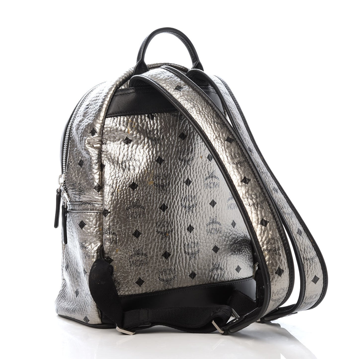 Metallic Visetos Studded Small Stark M Backpack Silver