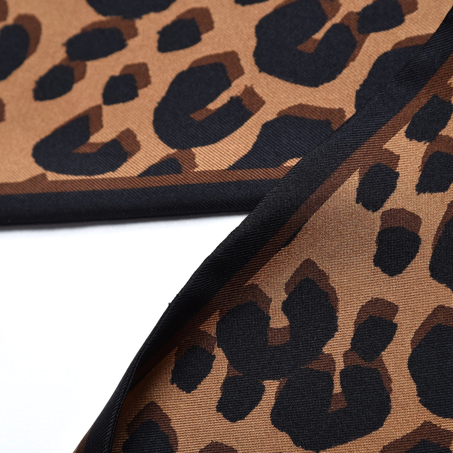 Silk Leopard Bandeau Scarf Marron