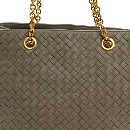 Bottega Veneta Nappa Intrecciato Medium Classic Chain Strap Tote Taupe Grey 9 of 11