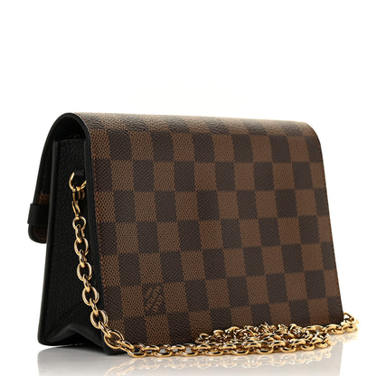 Louis Vuitton Damier Ebene Vavin Chain Wallet Black 3 of 9