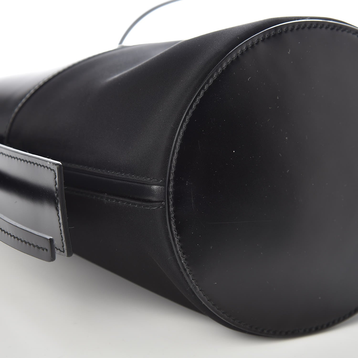 Prada Tessuto Spazzolato Ouverture Bucket Bag Black 9 of 10