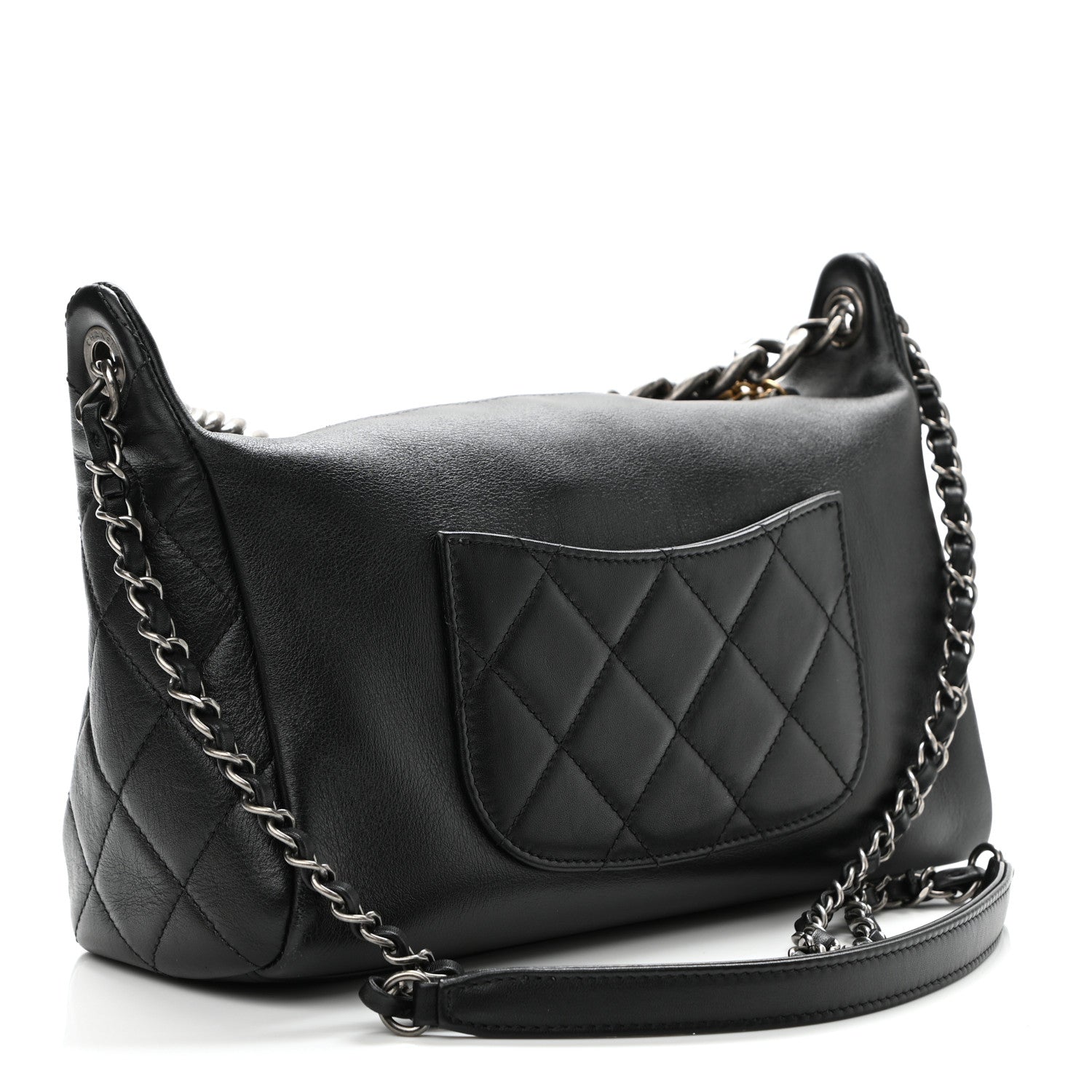 Chanel Calfskin Chain 20s Signature Hobo Black 3 of 11