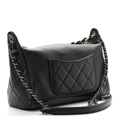 Chanel Calfskin Chain 20s Signature Hobo Black 3 of 11