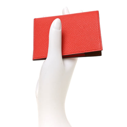 Hermes Epsom Doado Card Holder Capucine Gold 2 of 8