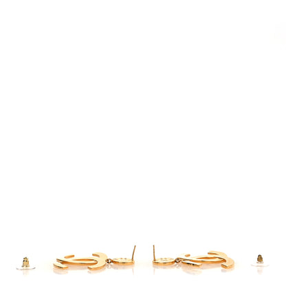 Chanel Metal Large Paris Button Earrings Gold 3 of 5