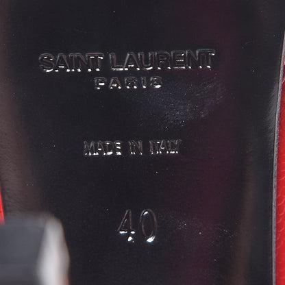 Saint Laurent Pebbled Patent Calfskin Janis 105 Platform Pumps 40 New Red 6 of 9