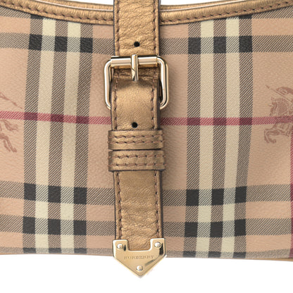 Burberry Haymarket Check Small Harvington Shoulder Bag Gold 7 of 12