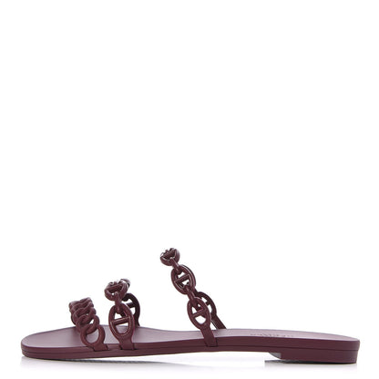 Hermes TPU Rivage Sandals 35 Bordeaux 1 of 8