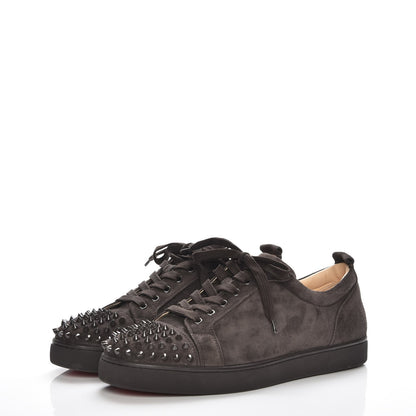 Christian Louboutin Suede Louis Junior Spikes Flat Sneakers 45 Taupe 3 of 10