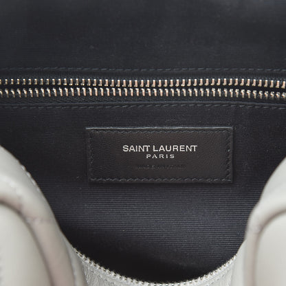 Saint Laurent Calfskin Y Quilted Monogram Small Loulou Bowling Bag Light Gray 6 of 10