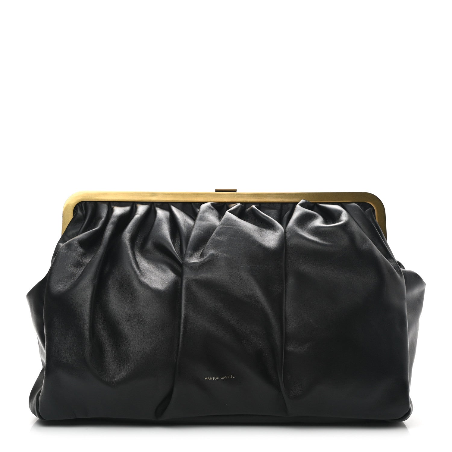 Mansur Gavriel Lambskin Wave Frame Clutch Black 1 of 6