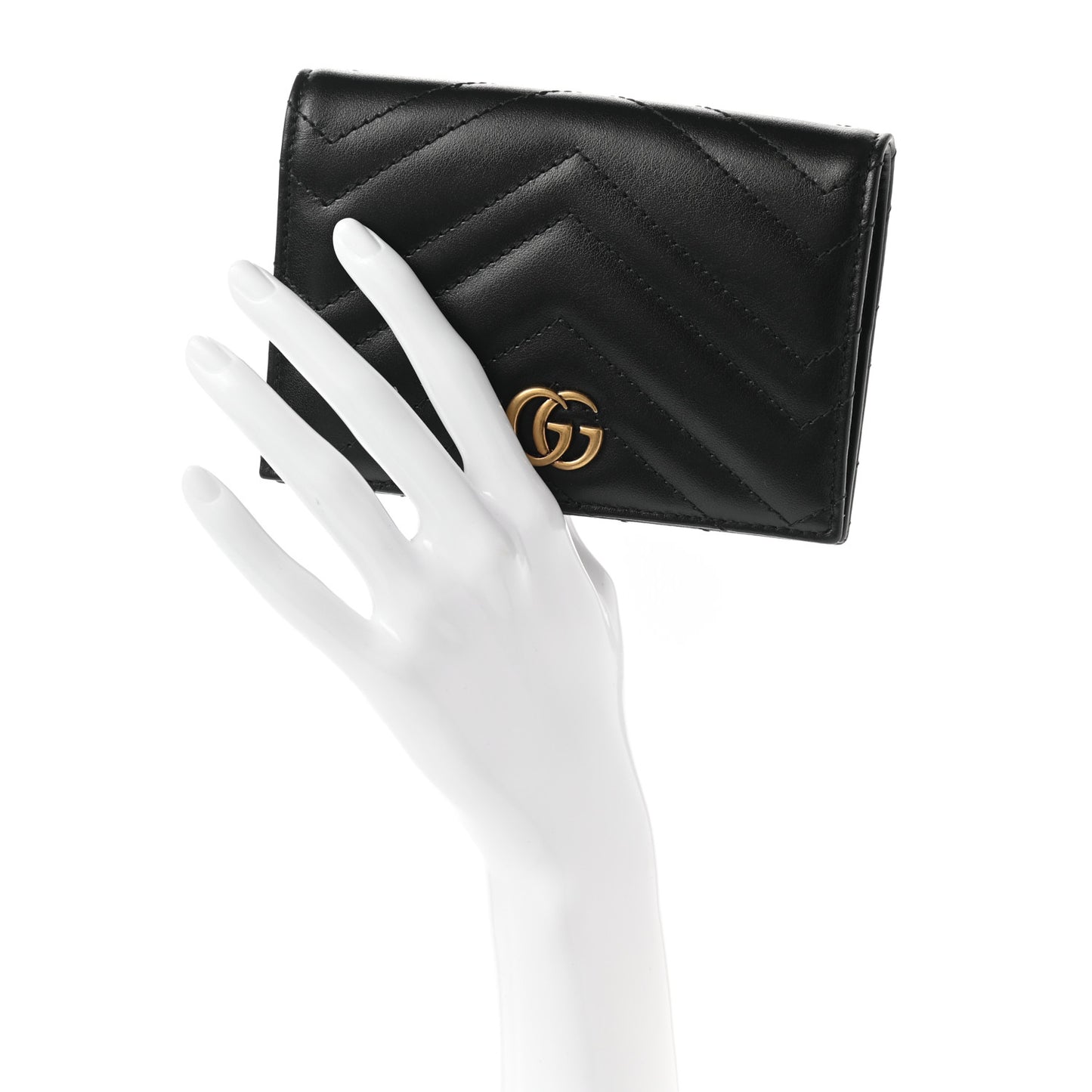 Calfskin Matelasse GG Marmont Passport Case Black