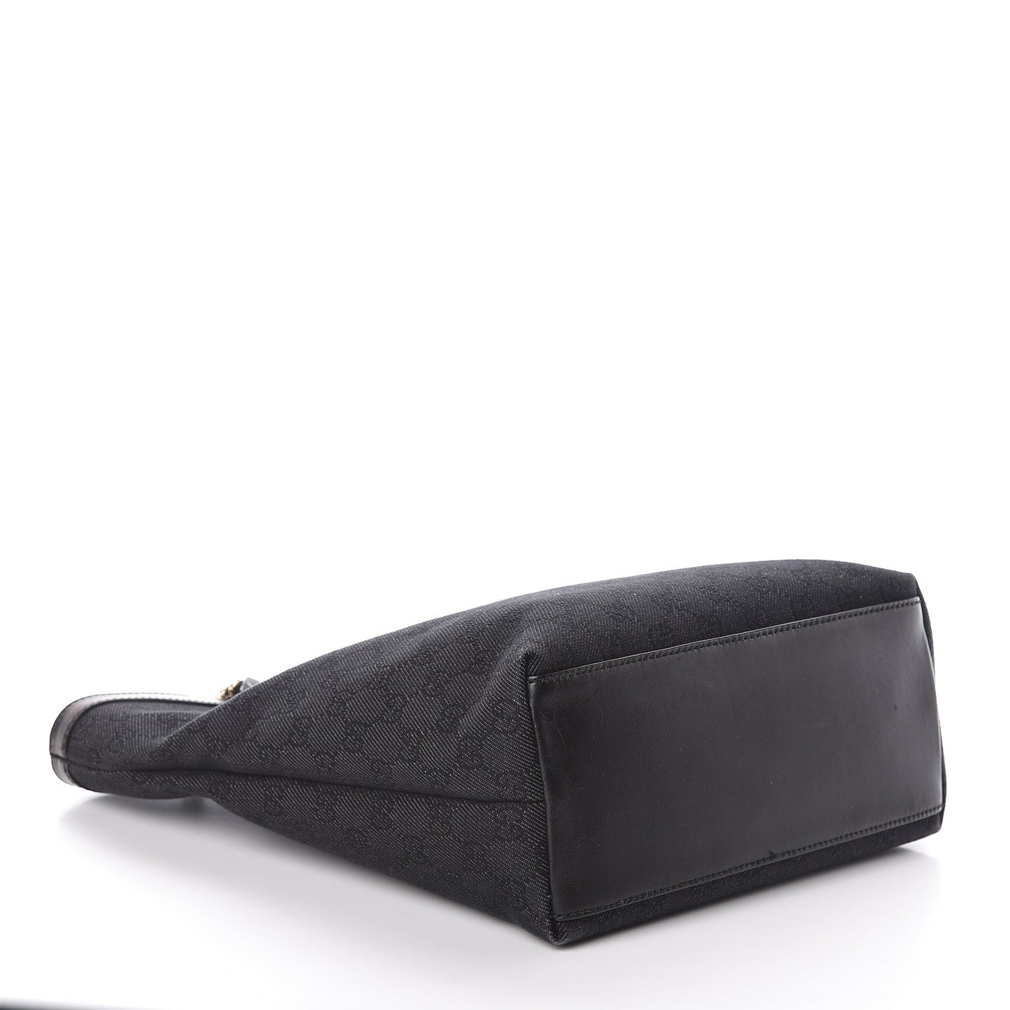 Denim Monogram Chain Bucket Tote Black