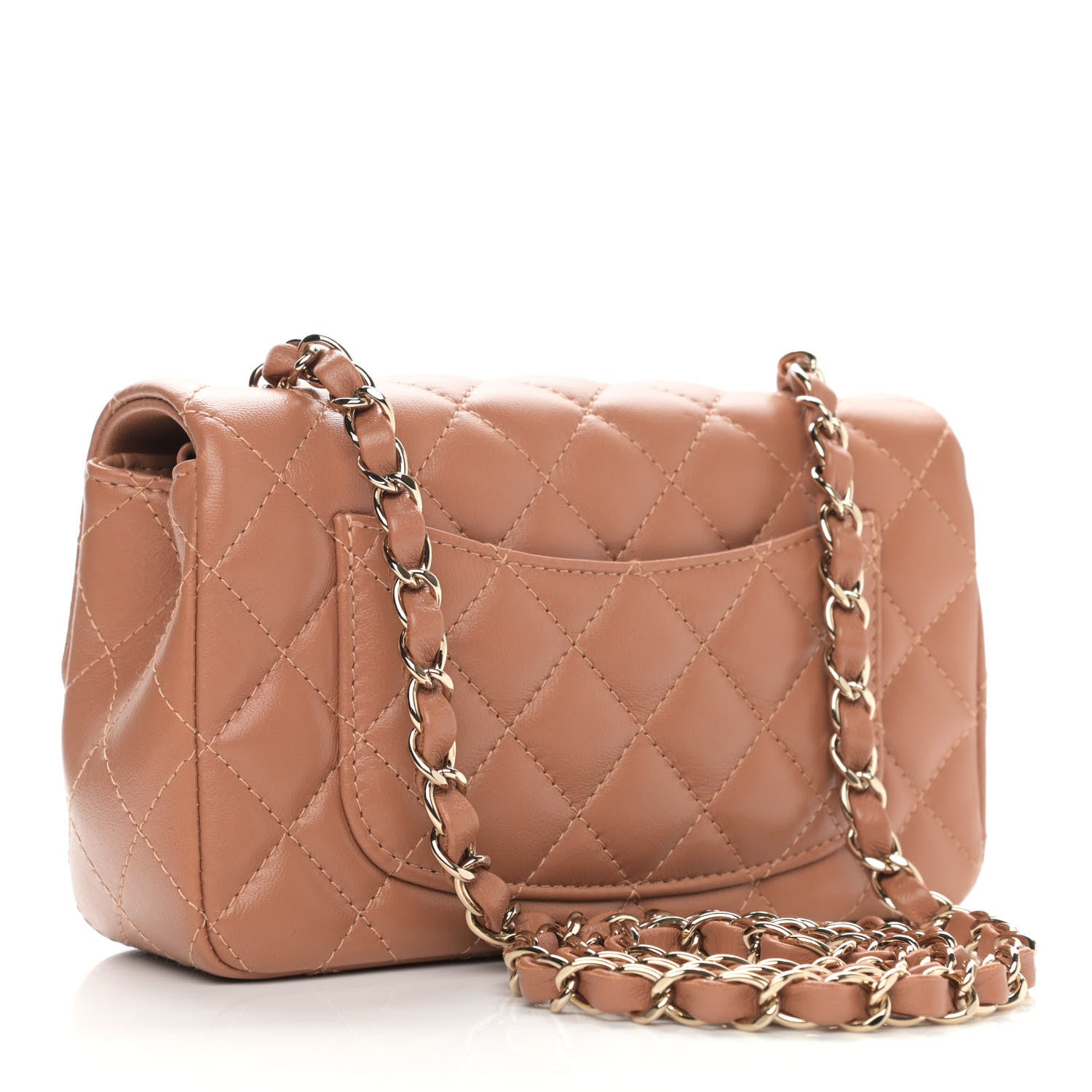 Chanel Lambskin Quilted Mini Rectangular Flap Brown 3 of 11