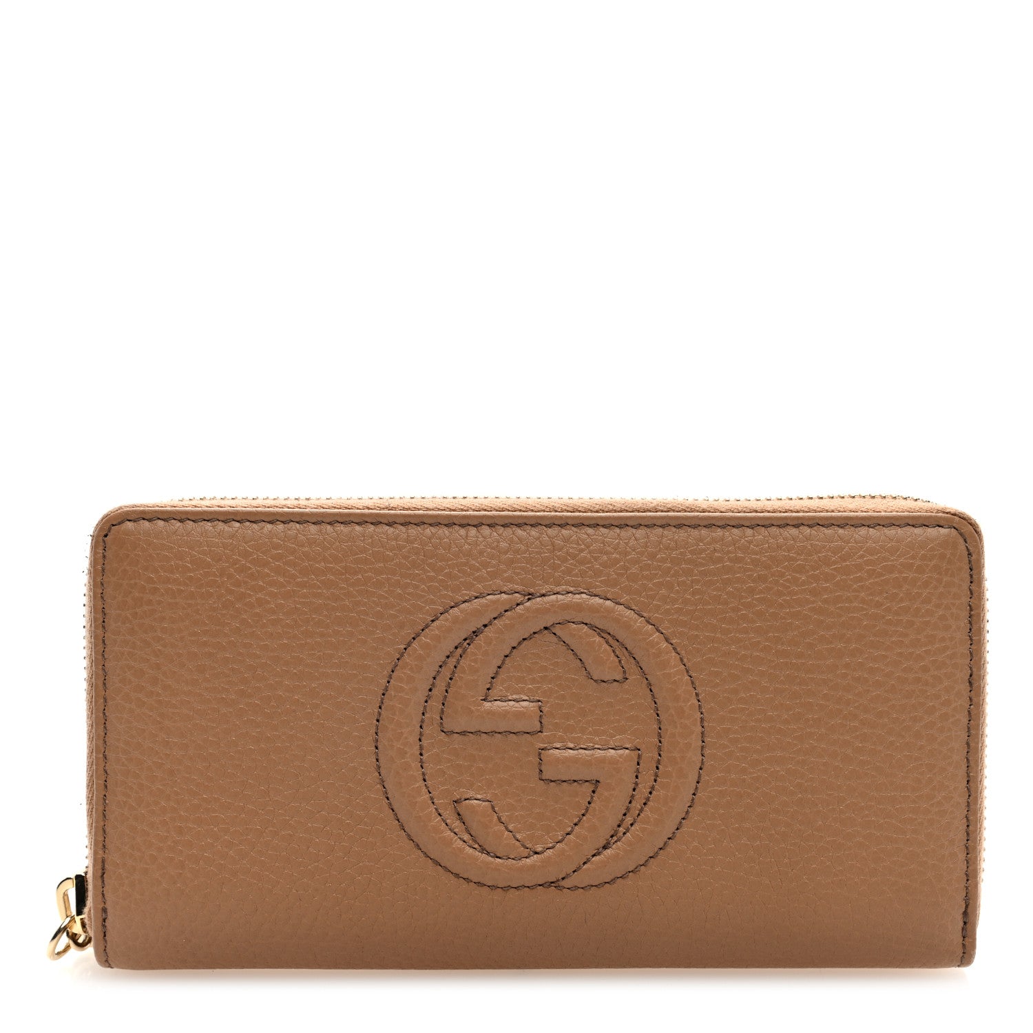 Gucci Pebbled Calfskin Soho Zip Around Wallet Camelia 1 of 6