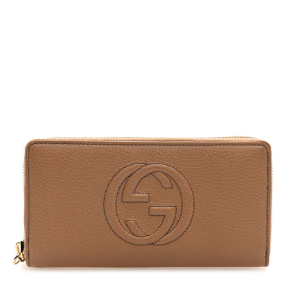 Gucci Pebbled Calfskin Soho Zip Around Wallet Camelia 1 of 6